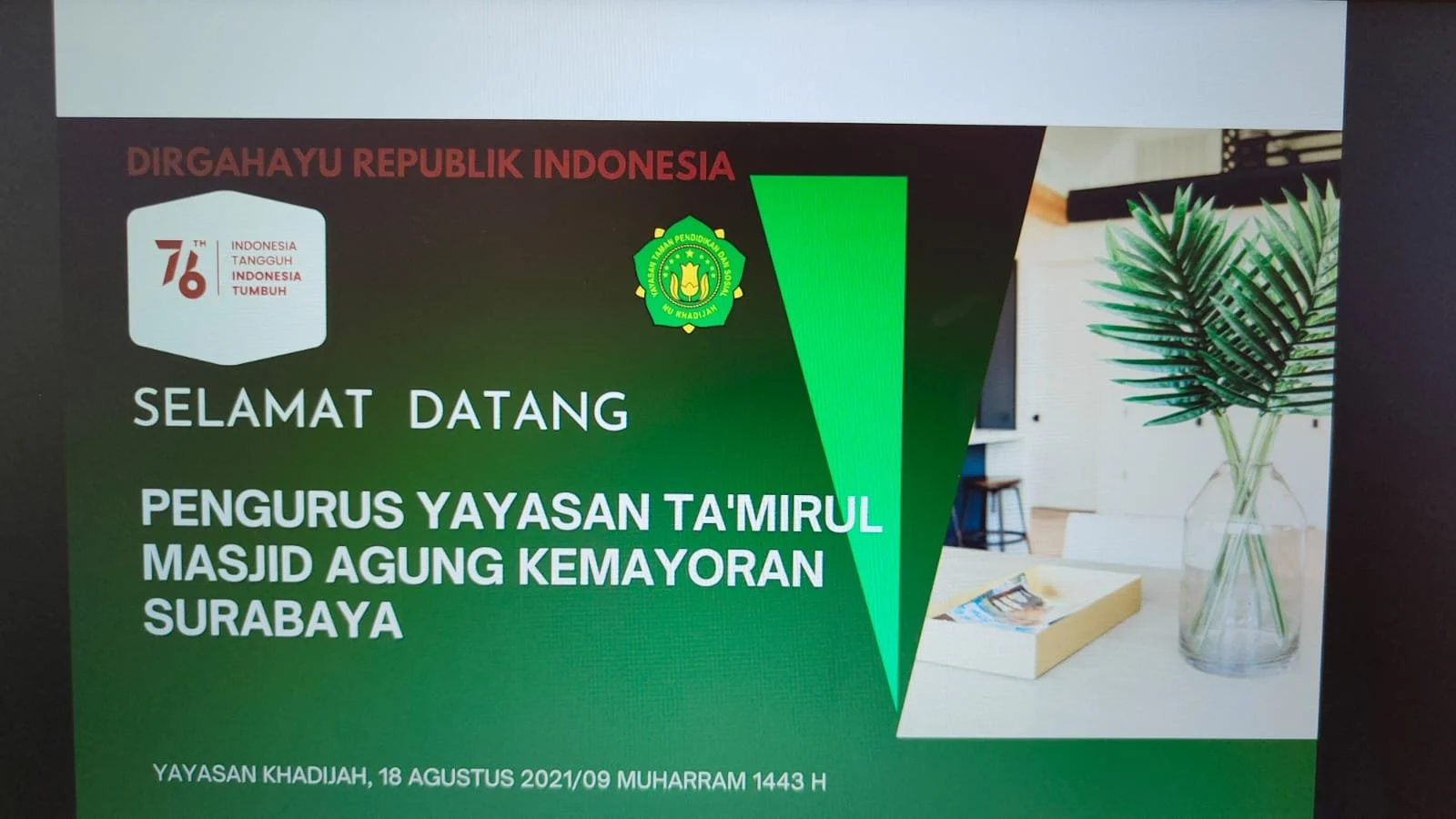 Yayasan Khadijah Terima Kunjungan Yayasan Ta’mirul Masjid Agung Kemayoran
