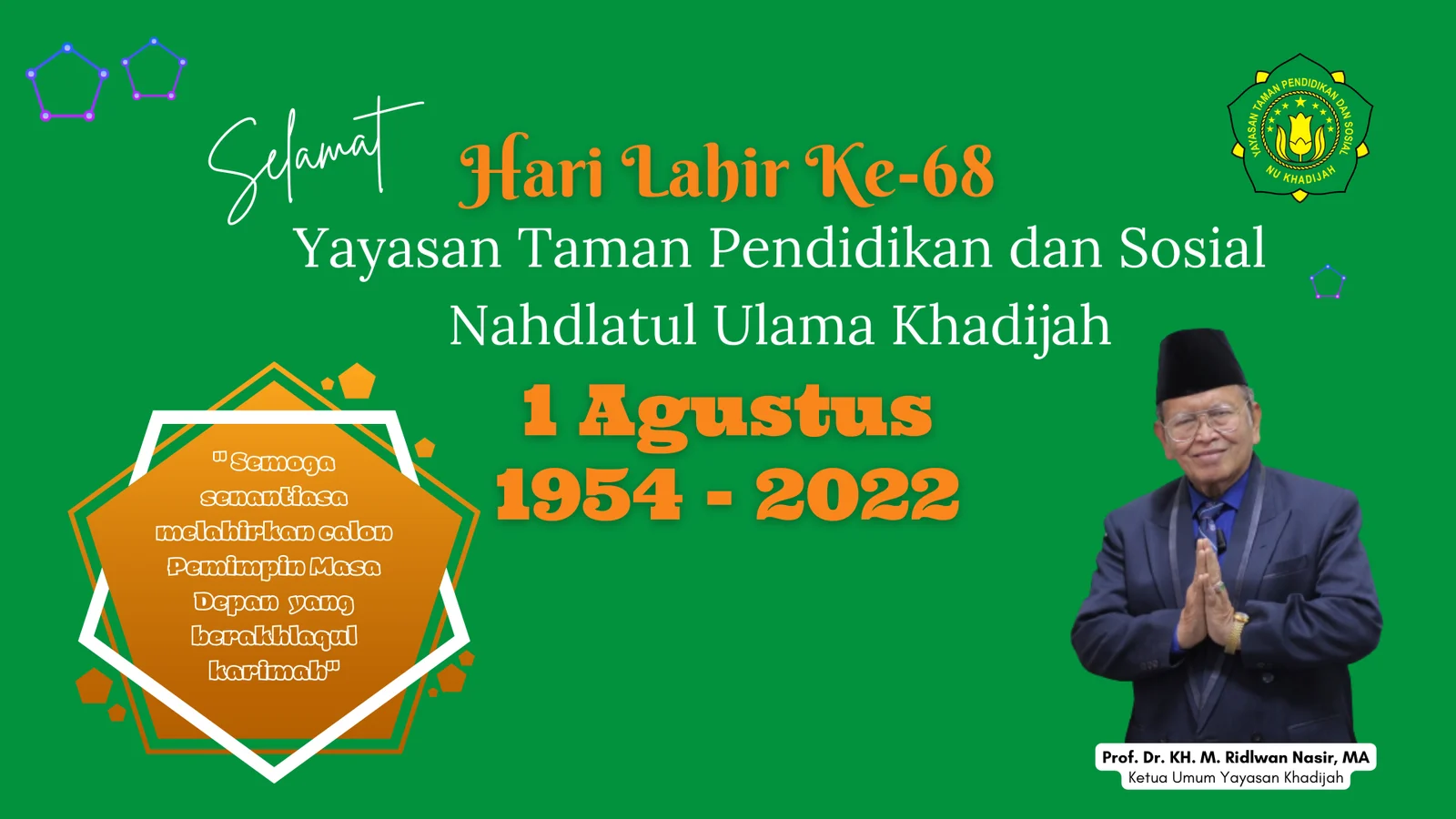Selamat Hari Lahir Ke-68 Yayasan Khadijah