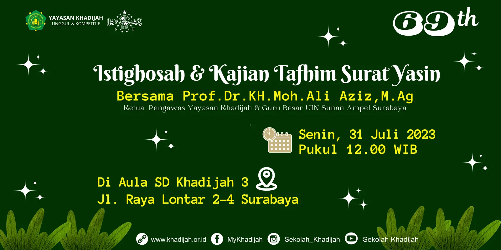 Yayasan Khadijah Gelar Istighosah 31 Juli 2023