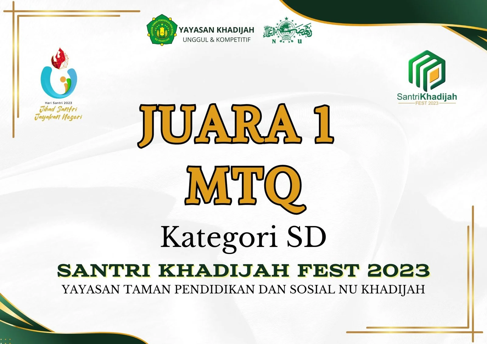 Selamat, Inilah Daftar Pemenang Santri Khadijah Fest 2023