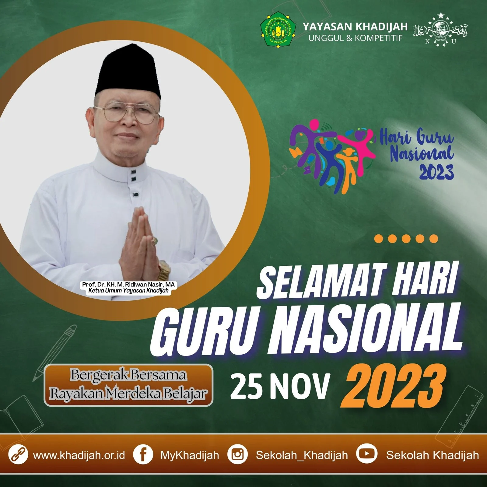 Ketua Umum Yayasan Taman Pendidikan & Sosial NU Khadijah Ucapkan Selamat HGN 2023